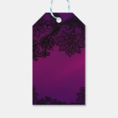 Roze & Paarse Elegant Zwart Kant Party Cadeaulabel (Achterkant)