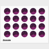 Roze & Paarse Elegant Zwart Kant Party Favor Ronde Sticker (Vel)
