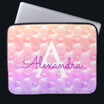 Roze - Paarse Elegante  Monogram Laptop Sleeve<br><div class="desc">Roze en Paarse Ombre Pastel Elegant,   Girly Monogram Hoesje. Dit hoesje kan worden aangepast om uw initiaal en voornaam op te nemen.</div>