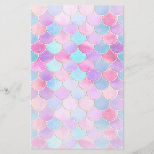 Roze, Paarse en Aqua Mermaid Scale Patroon (Voorkant)