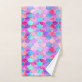 Roze, Paarse en Aqua Mermaid Scale Patroon Bad Handdoek (Handdoek)