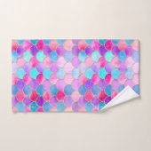 Roze, Paarse en Aqua Mermaid Scale Patroon Bad Handdoek (Handdoek)