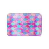 Roze, Paarse en Aqua Mermaid Scale Patroon Badmat (Voorkant)