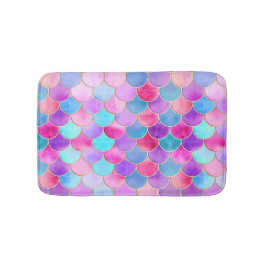 Roze, Paarse en Aqua Mermaid Scale Patroon Badmat