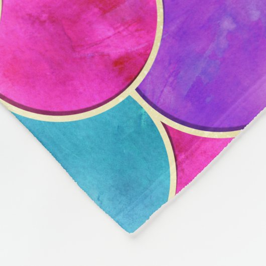 Roze, Paarse en Aqua Mermaid Scale Patroon Fleece Deken (Hoek)