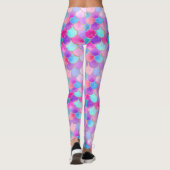 Roze, Paarse en Aqua Mermaid Scale Patroon Leggings (Achterkant)