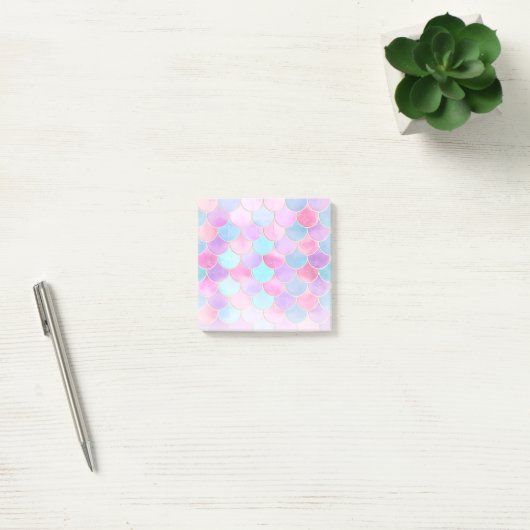 Roze, Paarse en Aqua Mermaid Scale Patroon Post-it® Notes (Kantoor)