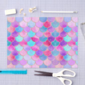Roze, Paarse en Aqua Mermaid Scale Patroon Tissuepapier (Craft)