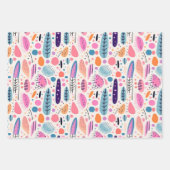 Roze, Paarse en Blauwe Abstracte Boheemse Patroon Inpakpapier Vel (Voorkant 2)