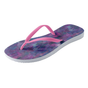 Roze, paarse en blauwe abstracte kunst teenslippers