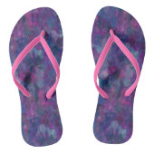 Roze, paarse en blauwe abstracte kunst teenslippers (Voetbed)