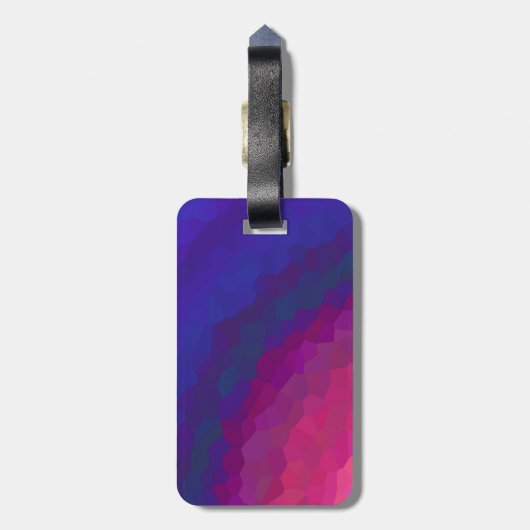 Roze, Paarse en blauwe Abstracte zonsondergang Bagagelabel (Achterkant verticaal)