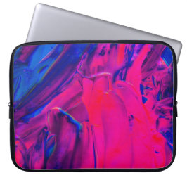 Roze, Paarse en blauwe acrylverf Laptop Sleeve