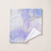 Roze, paarse en blauwe Alcohol Inkt Bad Handdoek (Wasdoekje)