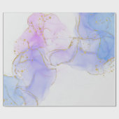 Roze, paarse en blauwe Alcohol Inkt Cadeaupapier (Vlak)