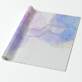 Roze, paarse en blauwe Alcohol Inkt Cadeaupapier (Uitgerold)