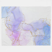 Roze, paarse en blauwe Alcohol Inkt Fleece Deken (Voorkant (Horizontaal))