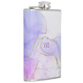 Roze, paarse en blauwe Alcohol Inkt Heupfles (Rechts)