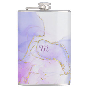 Roze, paarse en blauwe Alcohol Inkt Heupfles