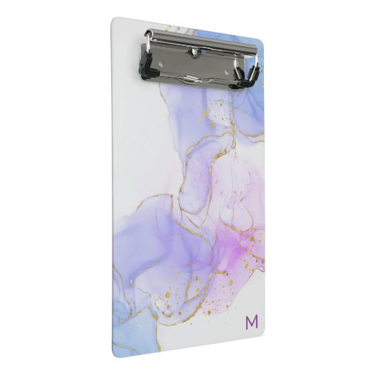 Roze, paarse en blauwe Alcohol Inkt Mini Klembord (Schuin)