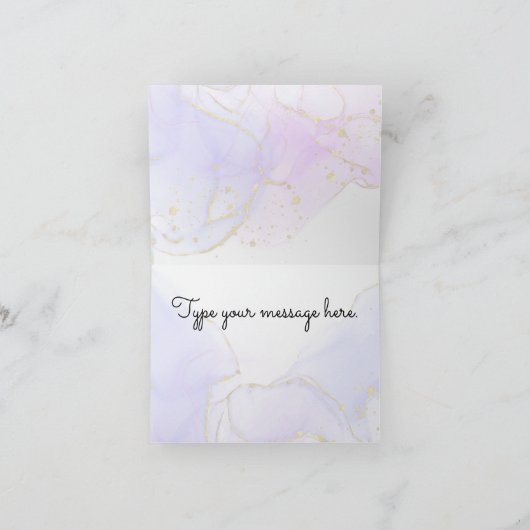 Roze, Paarse en blauwe alcoholinkt Bedankkaart (Binnen)