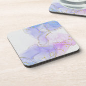 Roze, Paarse en blauwe alcoholinkt Bier Onderzetter (Linkerzijde)