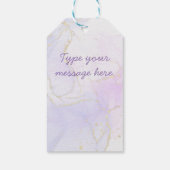 Roze, Paarse en blauwe alcoholinkt Cadeaulabel (Achterkant)