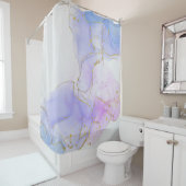 Roze, Paarse en blauwe alcoholinkt Douchegordijn (In situ)