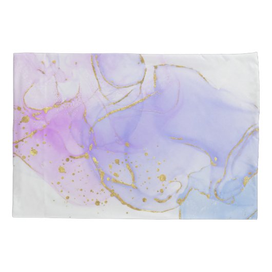 Roze, Paarse en blauwe alcoholinkt Kussensloop (Achterkant-Links)