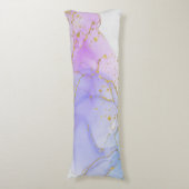 Roze, Paarse en blauwe alcoholinkt Lichaamskussen (Voorkant Verticaal)