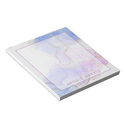 Roze, Paarse en blauwe alcoholinkt op maat Notitieblok (Schuin)