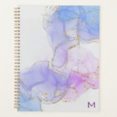Roze, Paarse en blauwe alcoholinkt Planner (Voorkant)