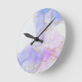 Roze, Paarse en blauwe alcoholinkt Ronde Klok (Hoek)