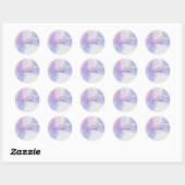 Roze, Paarse en blauwe alcoholinkt Ronde Sticker (Vel)