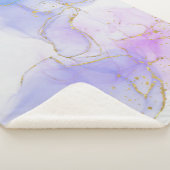 Roze, Paarse en blauwe alcoholinkt Sherpa Deken (3/4)