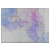 Roze, Paarse en blauwe alcoholinkt Snijplank (Voorkant)