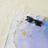 Roze, Paarse en blauwe alcoholinkt Strandlaken (In situ)