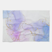 Roze, Paarse en blauwe alcoholinkt Theedoek (Horizontaal)