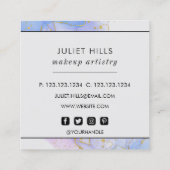 Roze, Paarse en blauwe alcoholinkt Vierkante Visitekaartje (Achterkant)