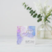 Roze, Paarse en blauwe alcoholinkt Vierkante Visitekaartje (Staand voorkant)