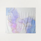 Roze, Paarse en blauwe alcoholinkt Wandkleed (Voorkant (horizontaal))