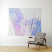 Roze, Paarse en blauwe alcoholinkt Wandkleed (In Situ (horizontaal))