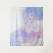 Roze, Paarse en blauwe alcoholinkt Wandkleed (Voorkant)