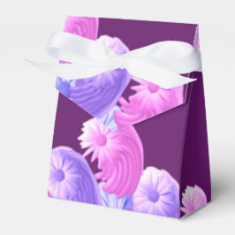 Roze Paarse en Blauwe Bloem Patroon Bedankdoosjes