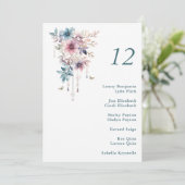 roze paarse en blauwe bloemen en vlinders kaart (Staand voorkant)