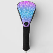 Roze, paarse en blauwe glitter textuur verloop golfheadcover (Voorkant)