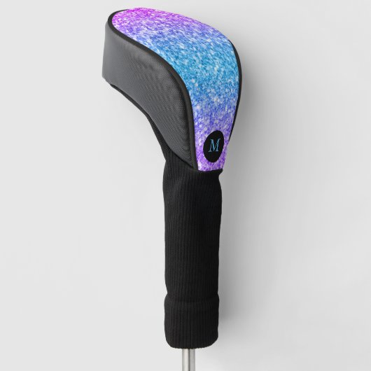Roze, paarse en blauwe glitter textuur verloop golfheadcover (Schuin)