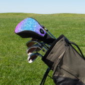 Roze, paarse en blauwe glitter textuur verloop golfheadcover (Insitu)