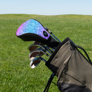 Roze, paarse en blauwe glitter textuur verloop golfheadcover