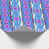 Roze Paarse en Blauwe Patterned Gift Wrap Cadeaupapier (Hoek)